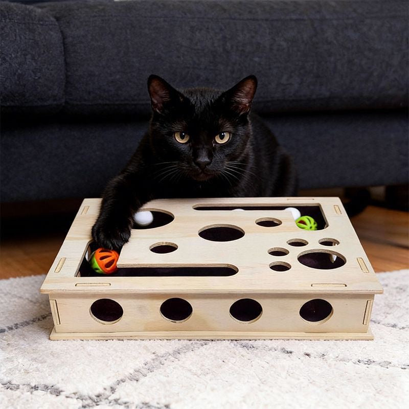 Cat Claw Grinder Interactive Puzzle Box With 3 Cat Scratch Balls