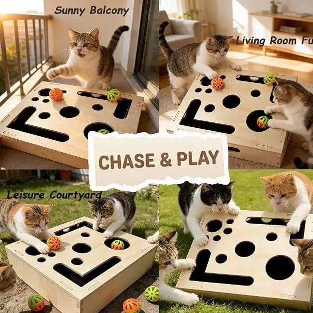 Cat Claw Grinder Interactive Puzzle Box With 3 Cat Scratch Balls