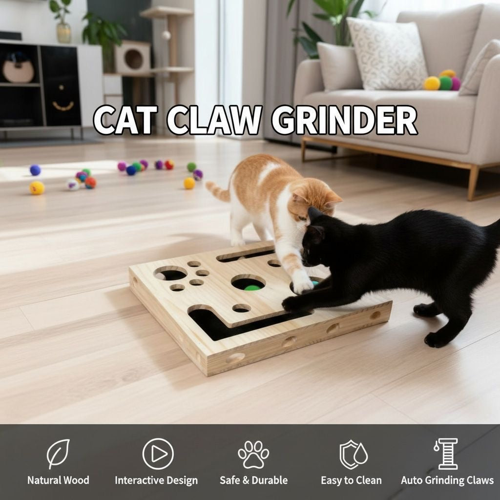 Cat Claw Grinder Interactive Puzzle Box With 3 Cat Scratch Balls